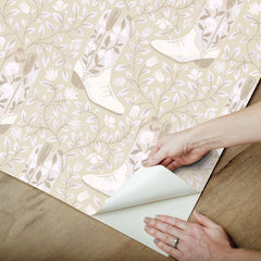 Cowgirl Like Me Beige Peel and Stick Wallpaper - how to peel