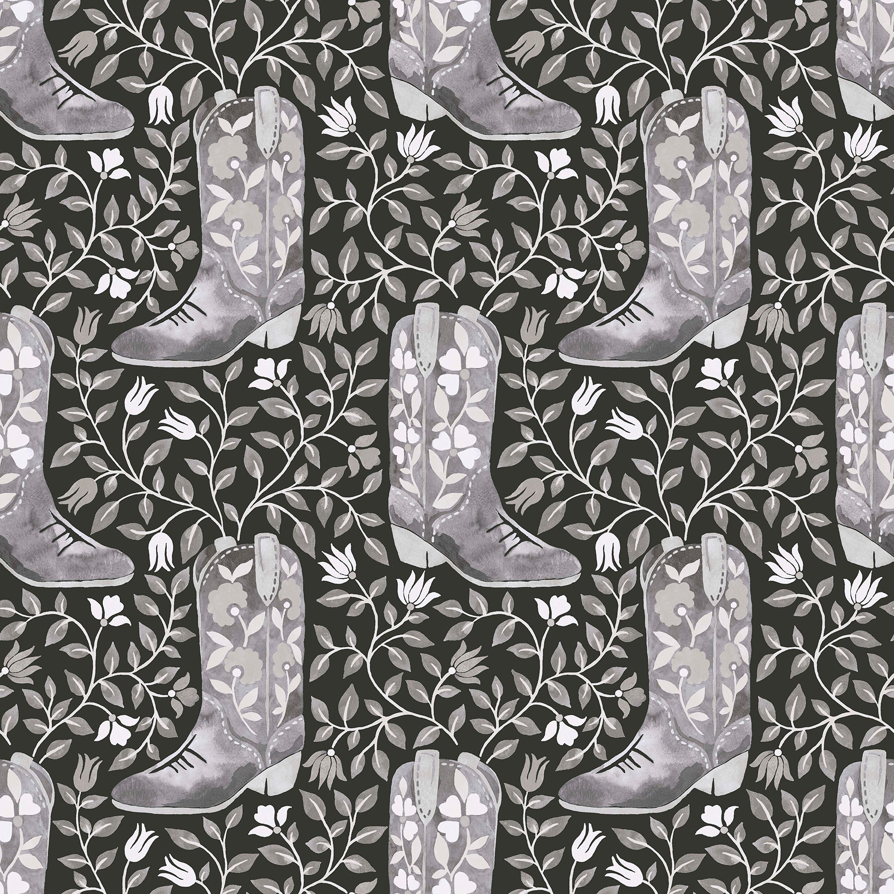 Cowgirl Like Me Black Peel and Stick Wallpaper by WallPops