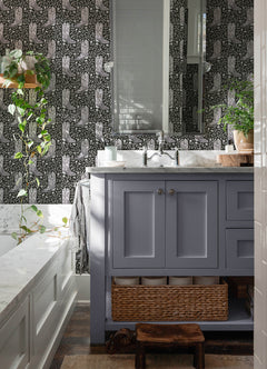Cowgirl Like Me Black Peel and Stick Wallpaper in a room setting