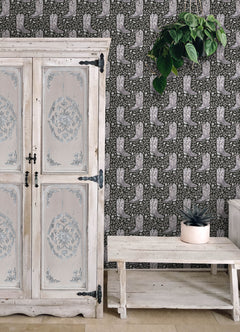 Cowgirl Like Me Black Peel and Stick Wallpaper in a room setting