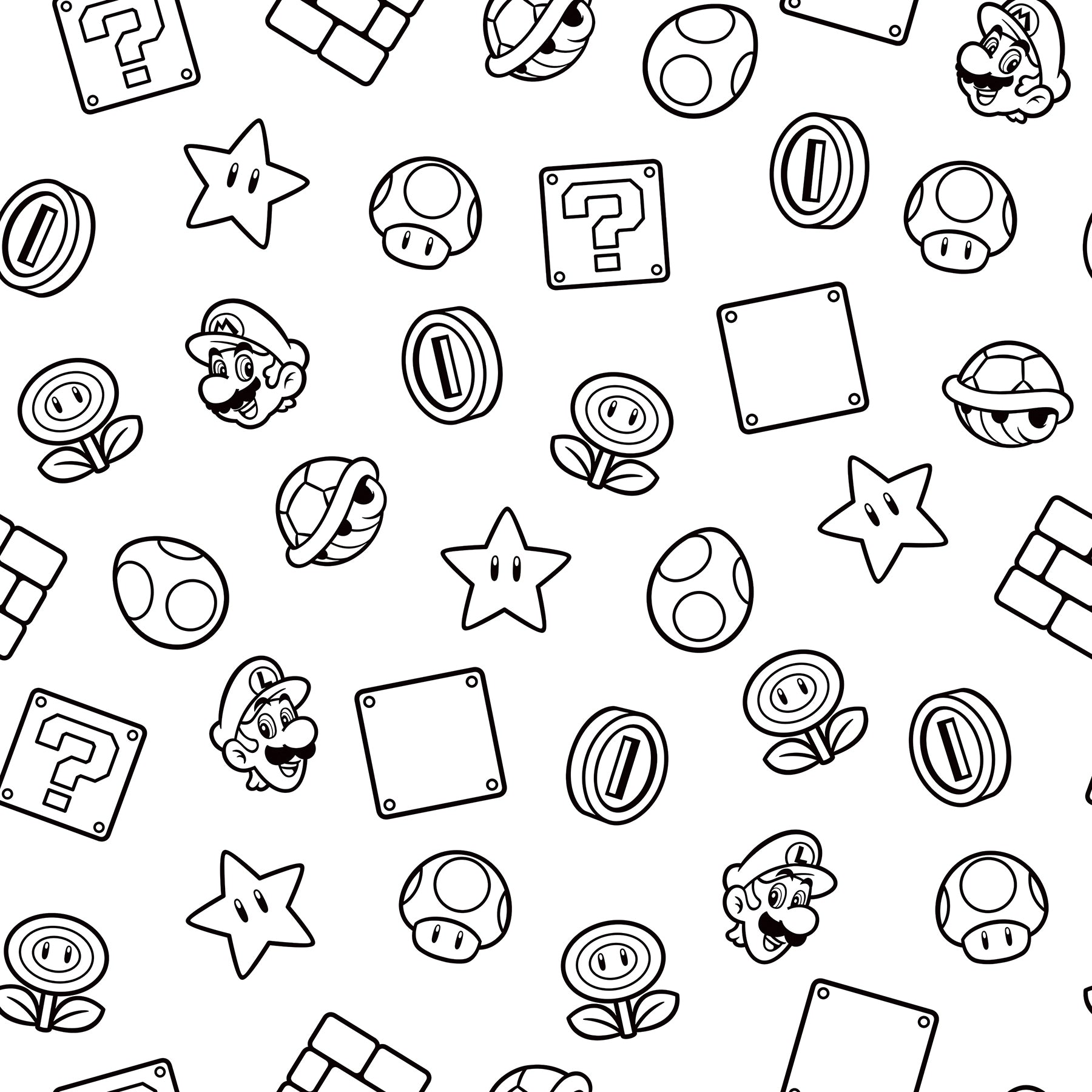 Nintendo Super Mario Power Up Icons P&S Wallpaper by WallPops
