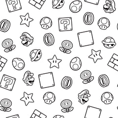 Nintendo Super Mario Power Up Icons P&S Wallpaper by WallPops