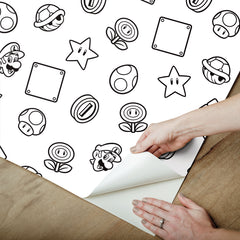 Nintendo Super Mario Power Up Icons P&S Wallpaper peel step