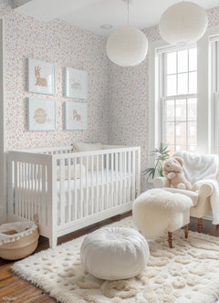 Disney Minnie Mouse Pretty as a Flower P&S Wallpaper in a room setting
