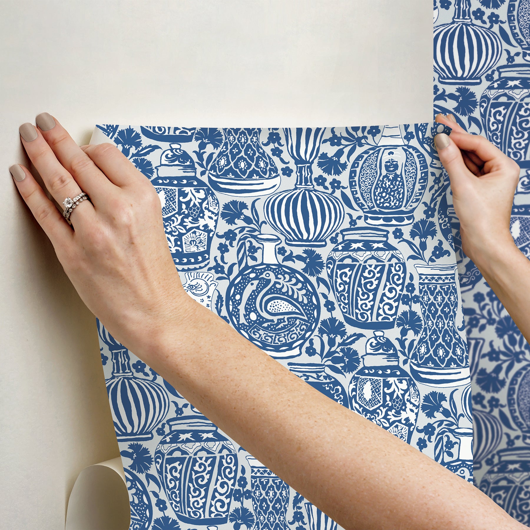 Delft Pottery P&S Wallpaper - how to stick