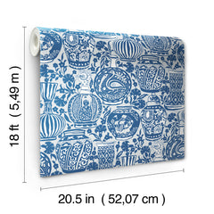 Delft Pottery P&S Wallpaper - dimensions