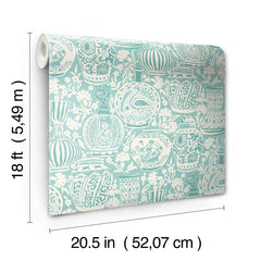 Delft Pottery Peel and Stick Wallpaper - dimensions