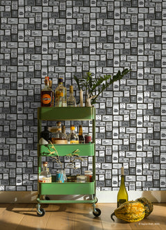 The Perfect Match Black Peel and Stick Wallpaper in a room setting