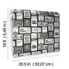 The Perfect Match Black Peel and Stick Wallpaper - dimensions