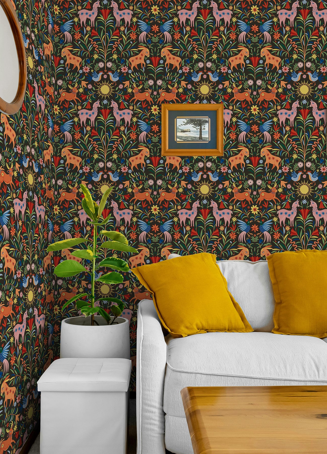 Whimsical Creatures P&S Wallpaper in a room setting
