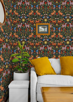 Whimsical Creatures P&S Wallpaper in a room setting