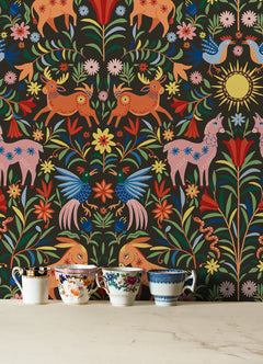 Whimsical Creatures P&S Wallpaper in a room setting