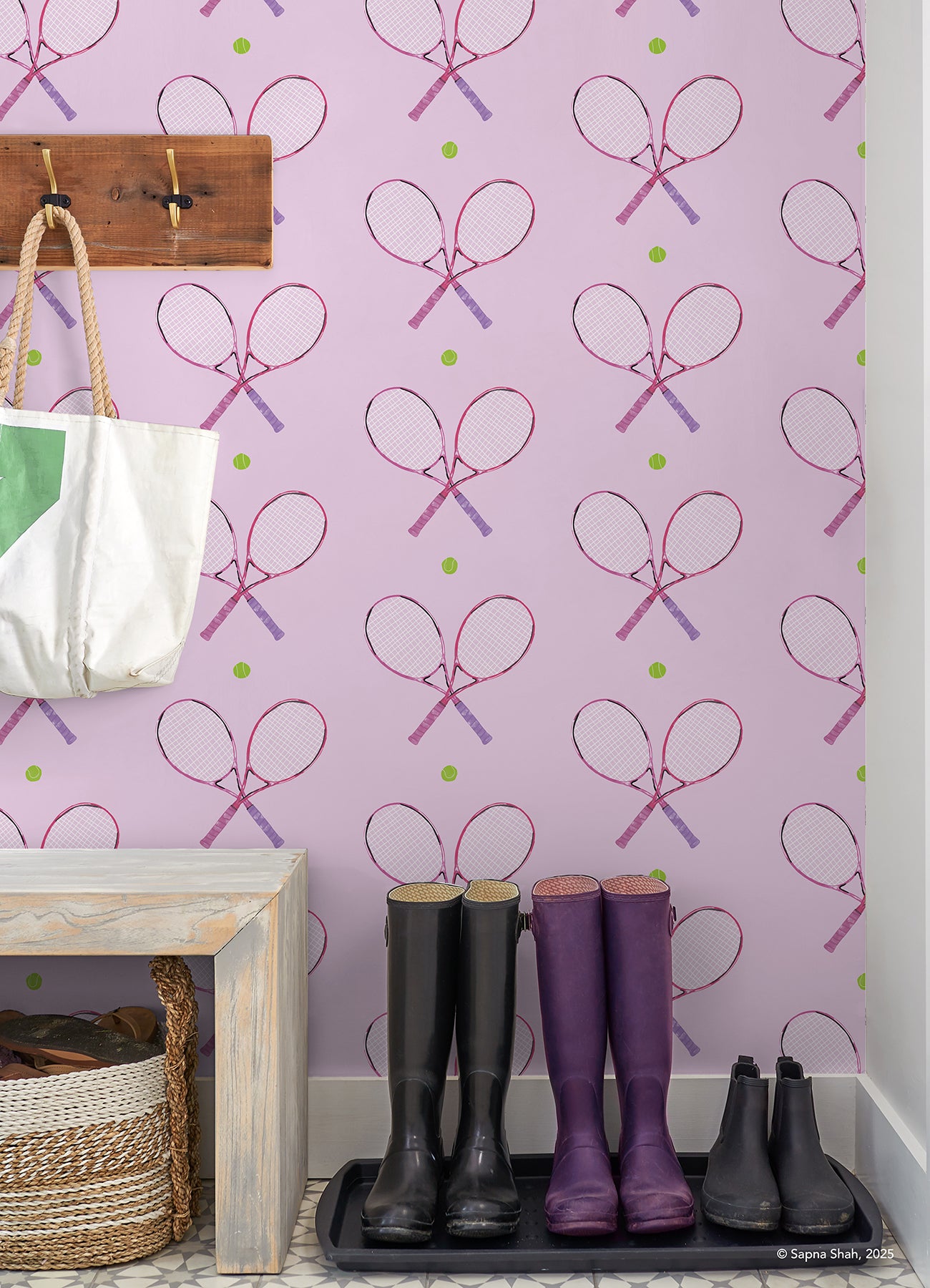 40 Love peel and stick wallpaper in a room setting
