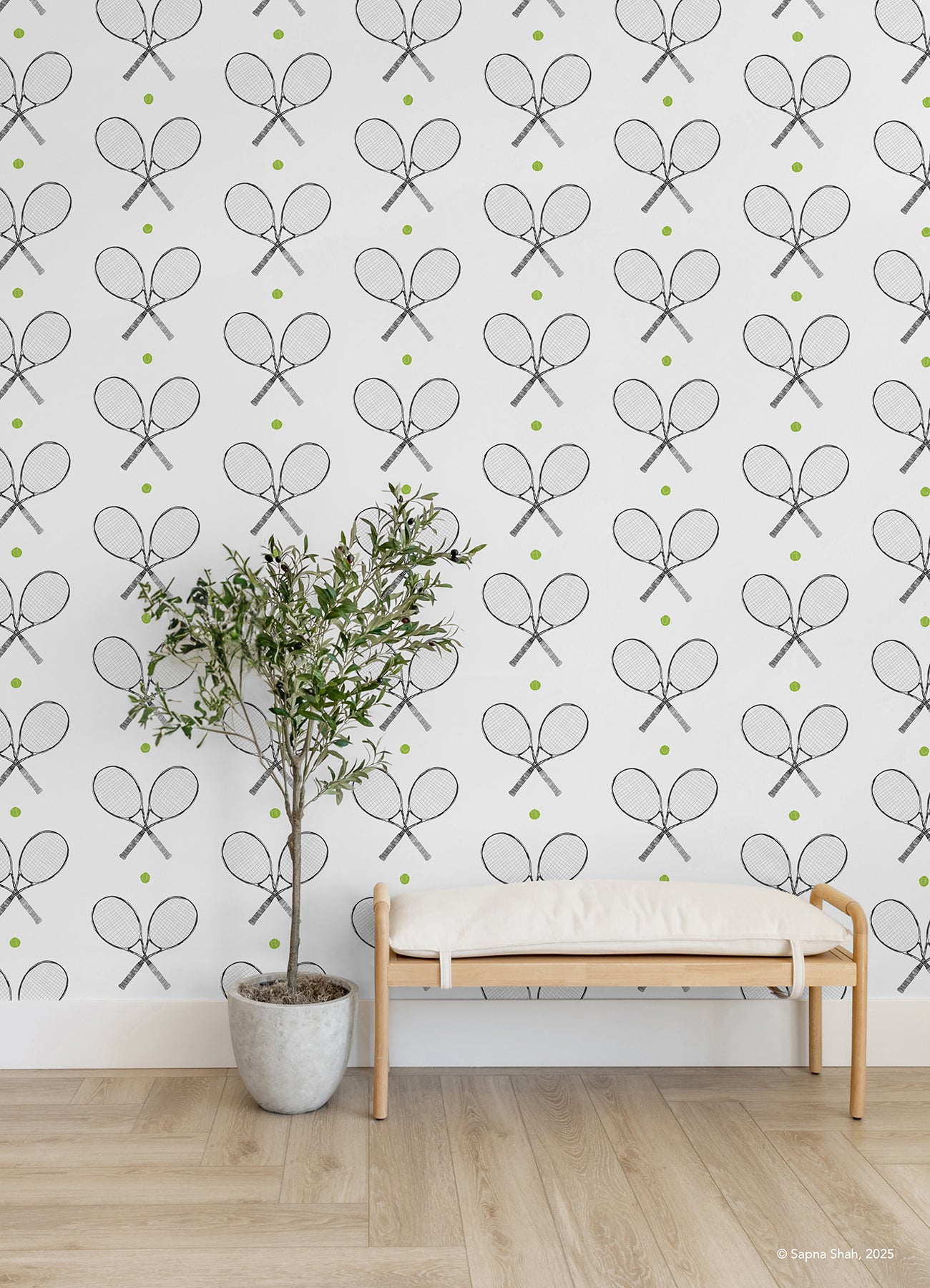 40 Love Black and White Peel and Stick Wallpaper in a room setting