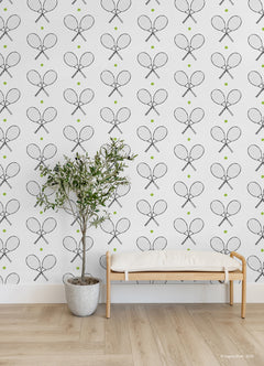40 Love Black and White Peel and Stick Wallpaper in a room setting