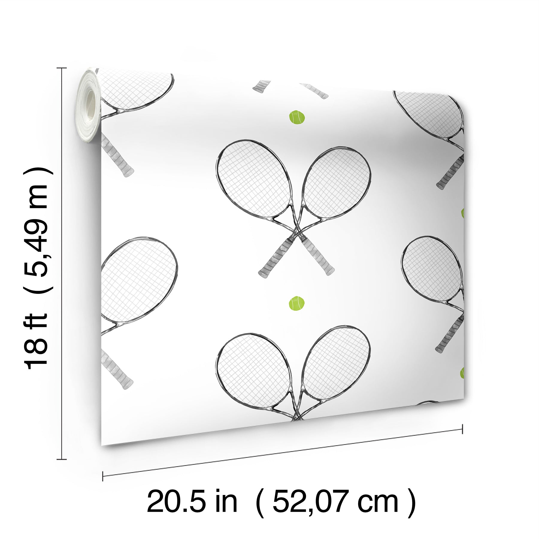40 Love Black and White Peel and Stick Wallpaper - dimensions