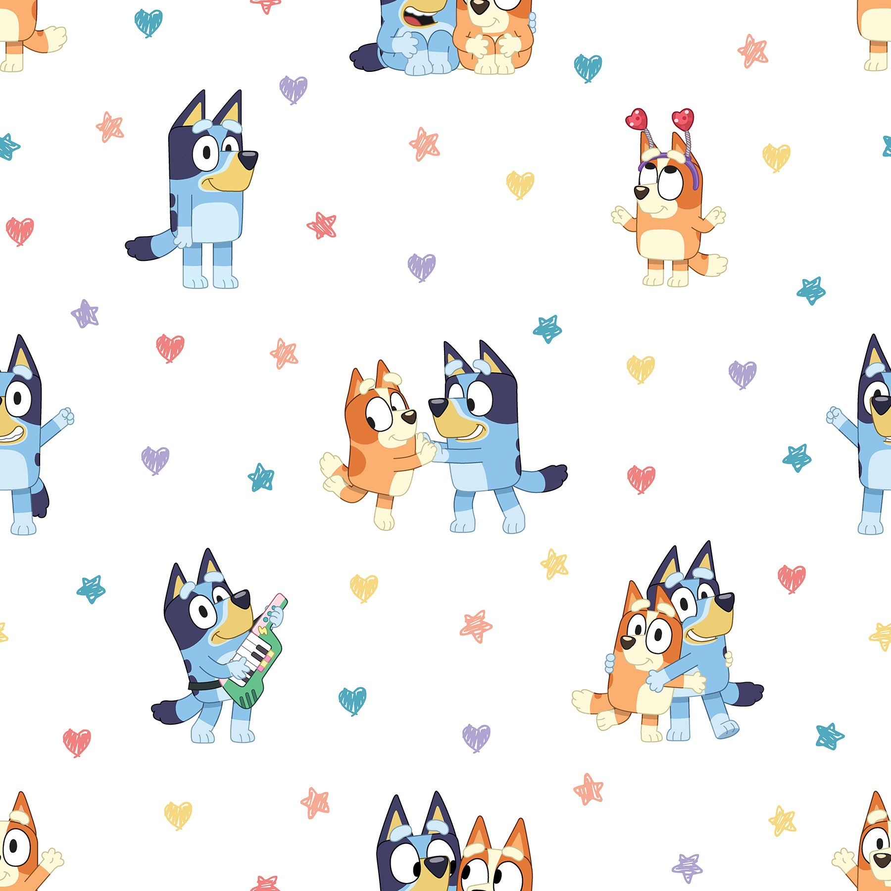 Bluey & Bingo Hearts Peel and Stick Wallpaper by WallPops