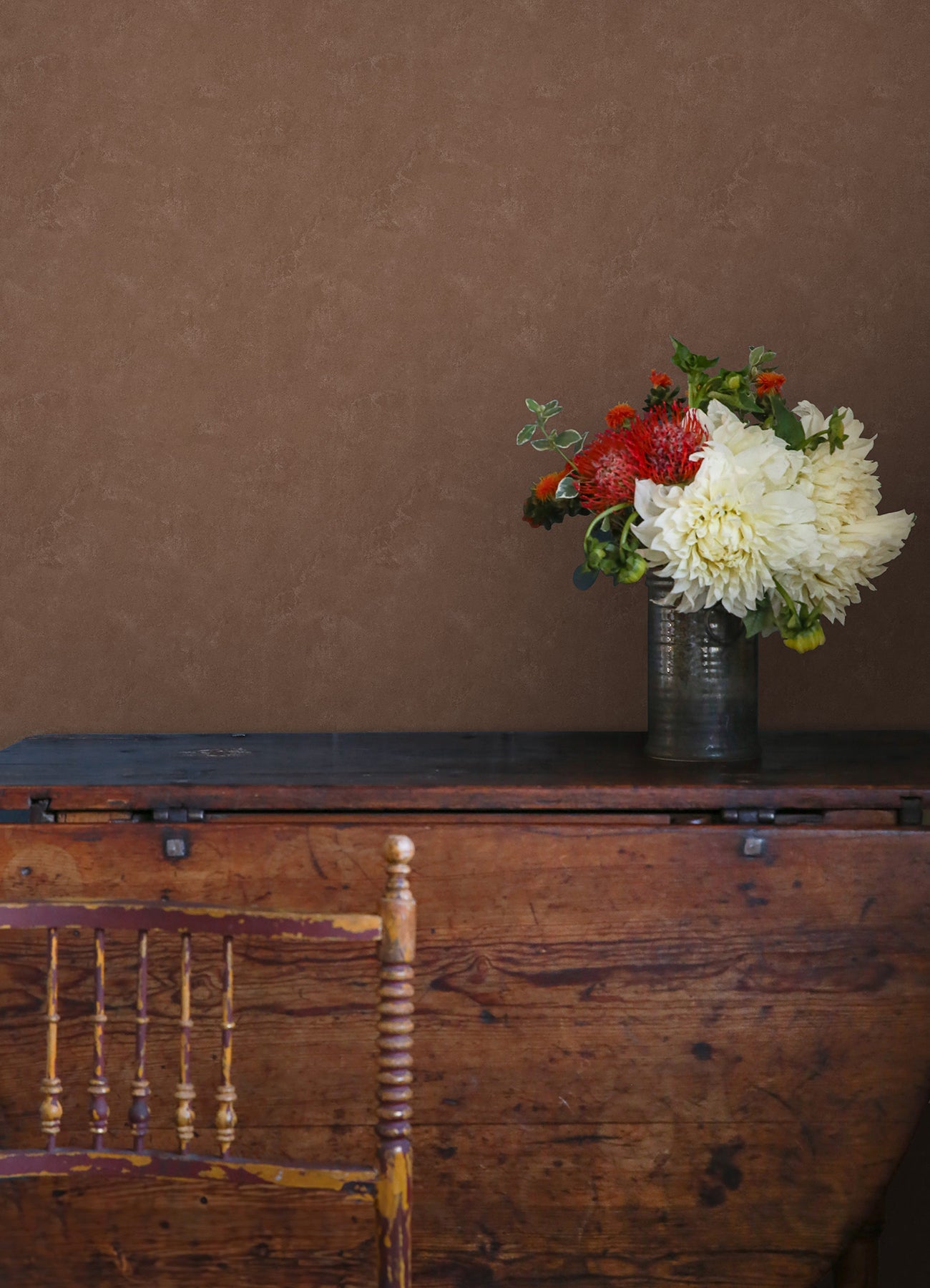 Daphne Limewash P&S Wallpaper in a room setting