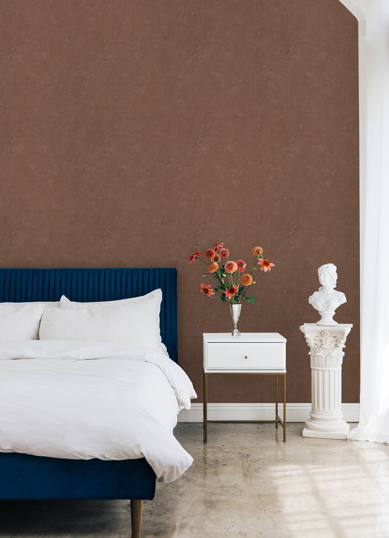 Daphne Limewash P&S Wallpaper in a room setting