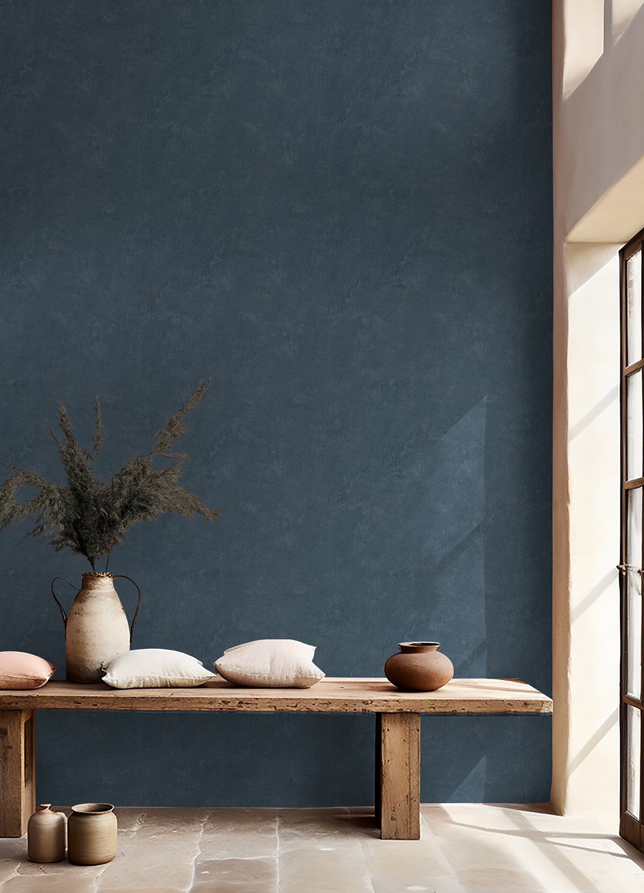 Daphne Limewash P&S Wallpaper in a room setting