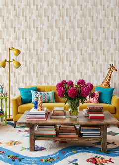 Watercolor Glass P&S Wallpaper in a room setting