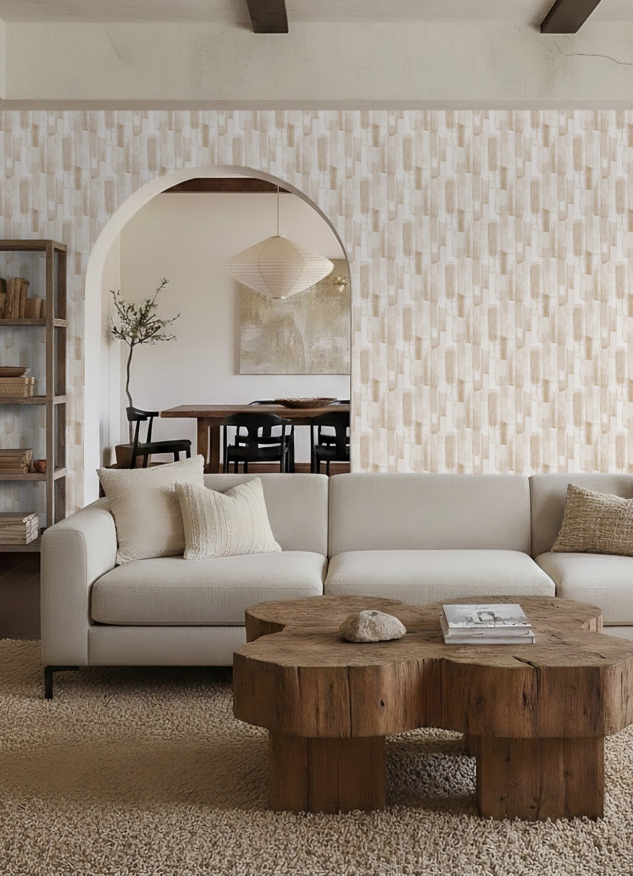 Watercolor Glass P&S Wallpaper in a room setting