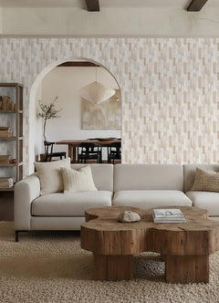 Watercolor Glass P&S Wallpaper in a room setting