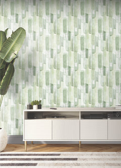 Watercolor Glass P&S Wallpaper in a room setting