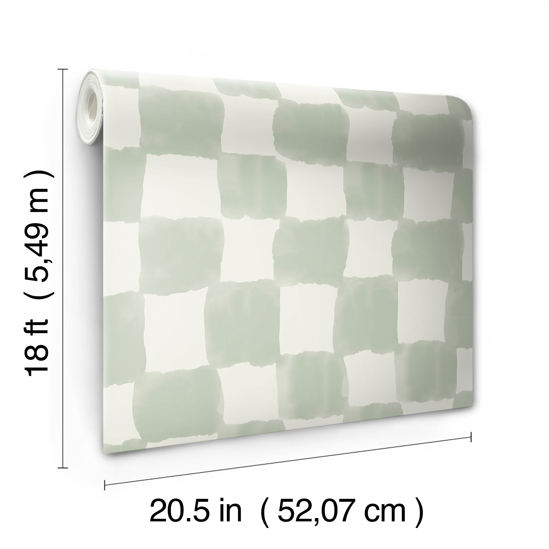 Tess Watercolor Checker P&S Wallpaper dimensions