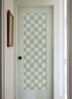 Tess Watercolor Checker P&S Wallpaper in a room setting