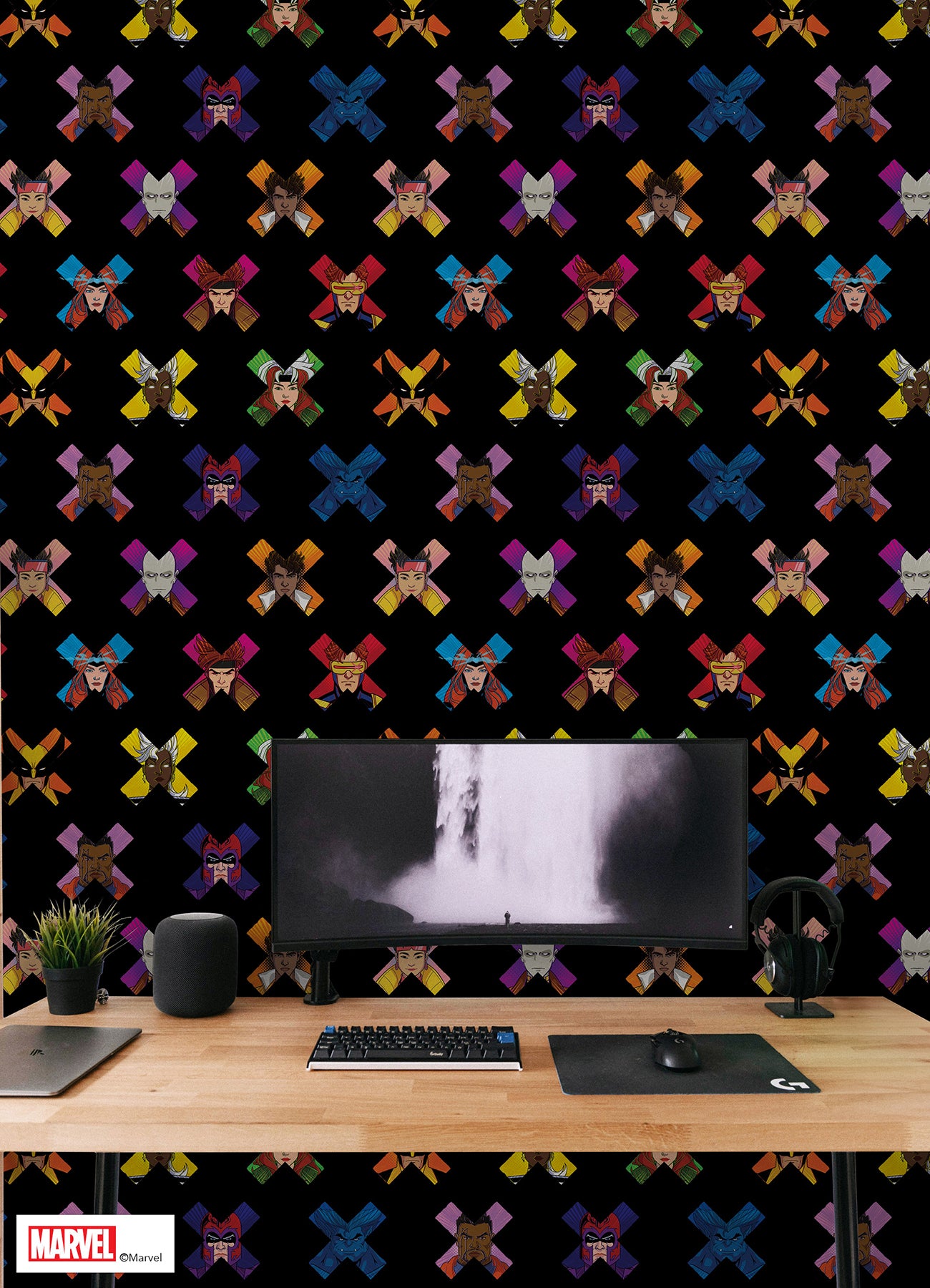 Marvel's X-MEN '97 Faces P&S Wallpaper in a room setting