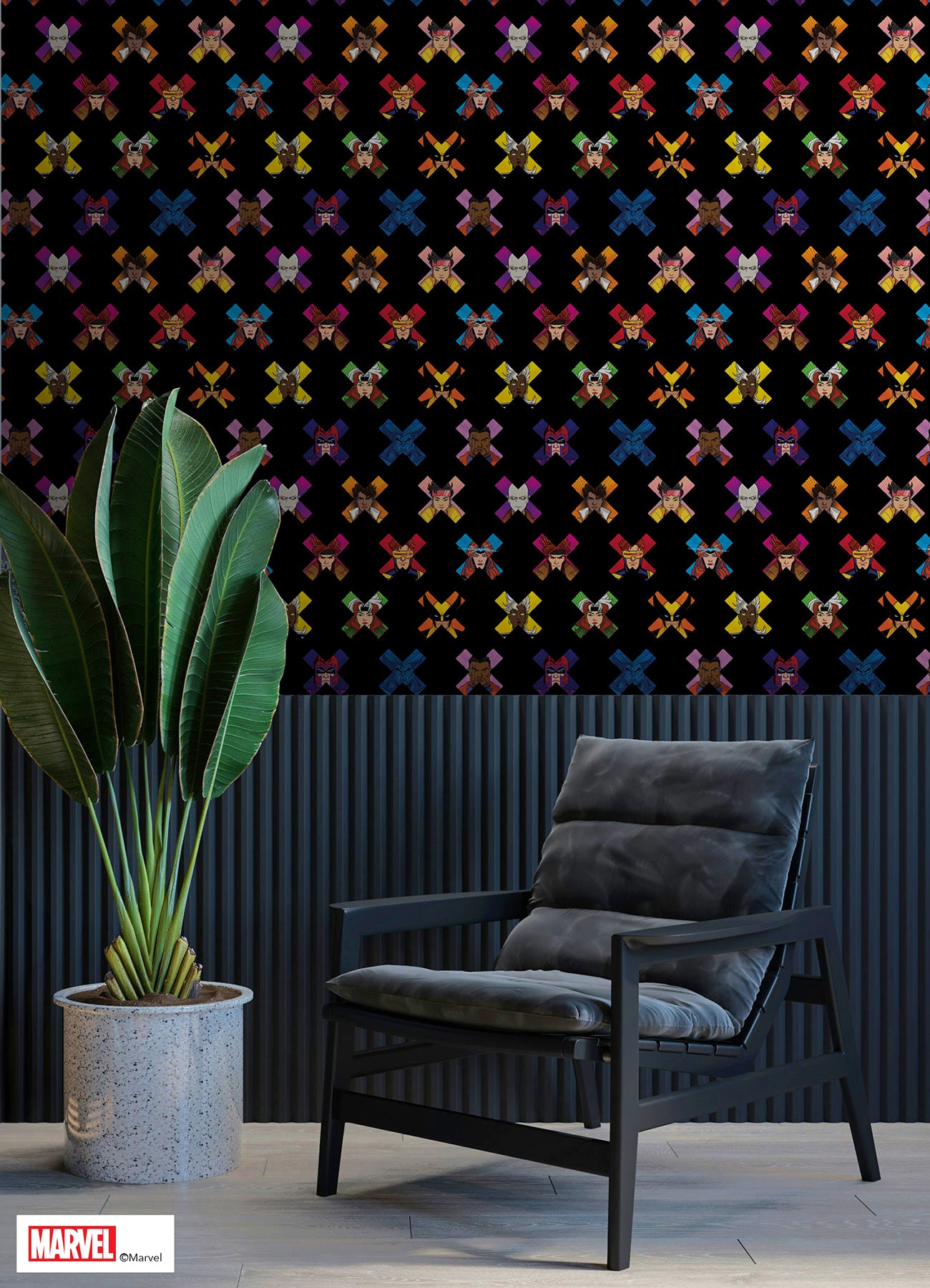 Marvel's X-MEN '97 Faces P&S Wallpaper in a room setting