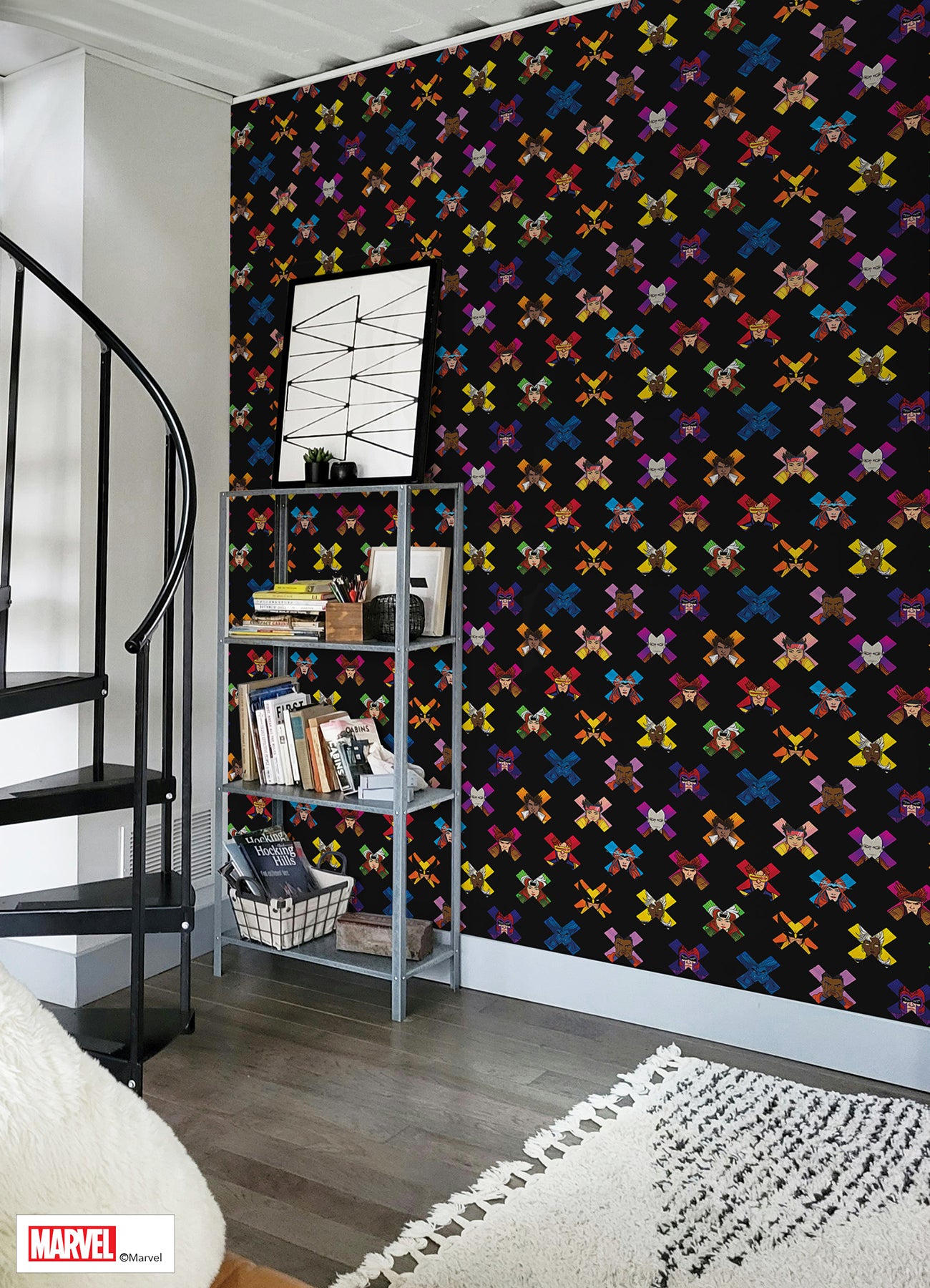 Marvel's X-MEN '97 Faces P&S Wallpaper in a room setting