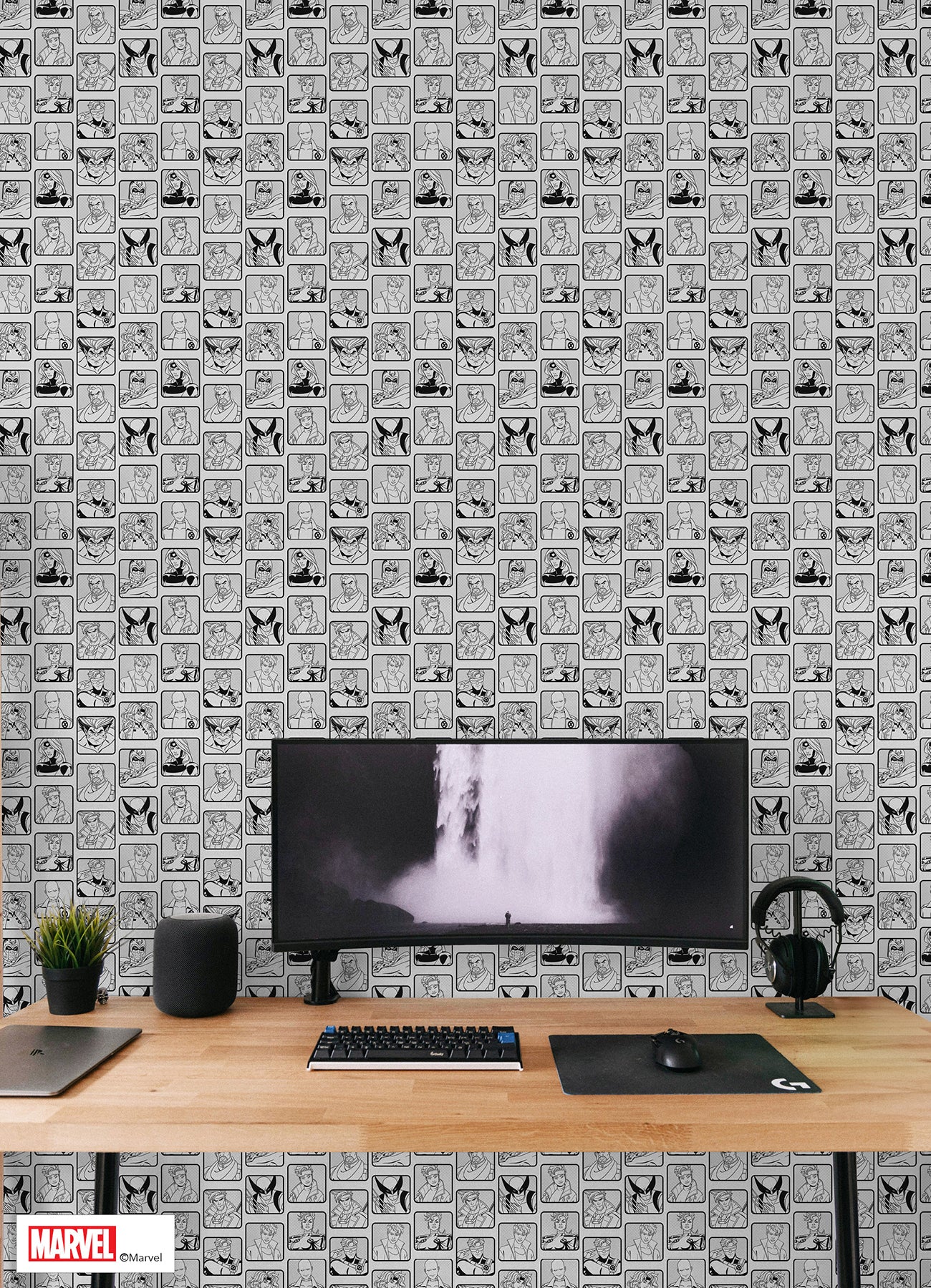 Marvel's X-MEN ‘97 Comic Cast P&S Wallpaper in a room setting