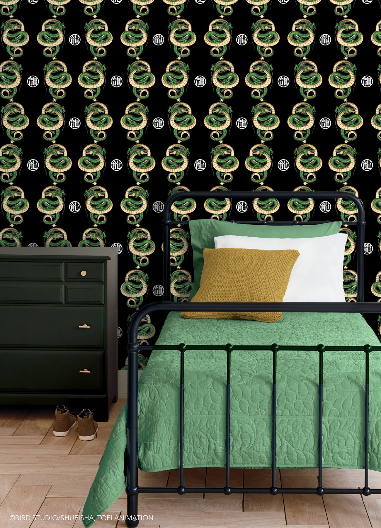 Dragons Peel and Stick Wallpaper in a room setting