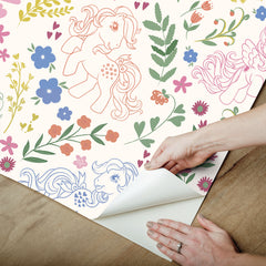 My Little Pony Retro Floral P&S Wallpaper - how to peel