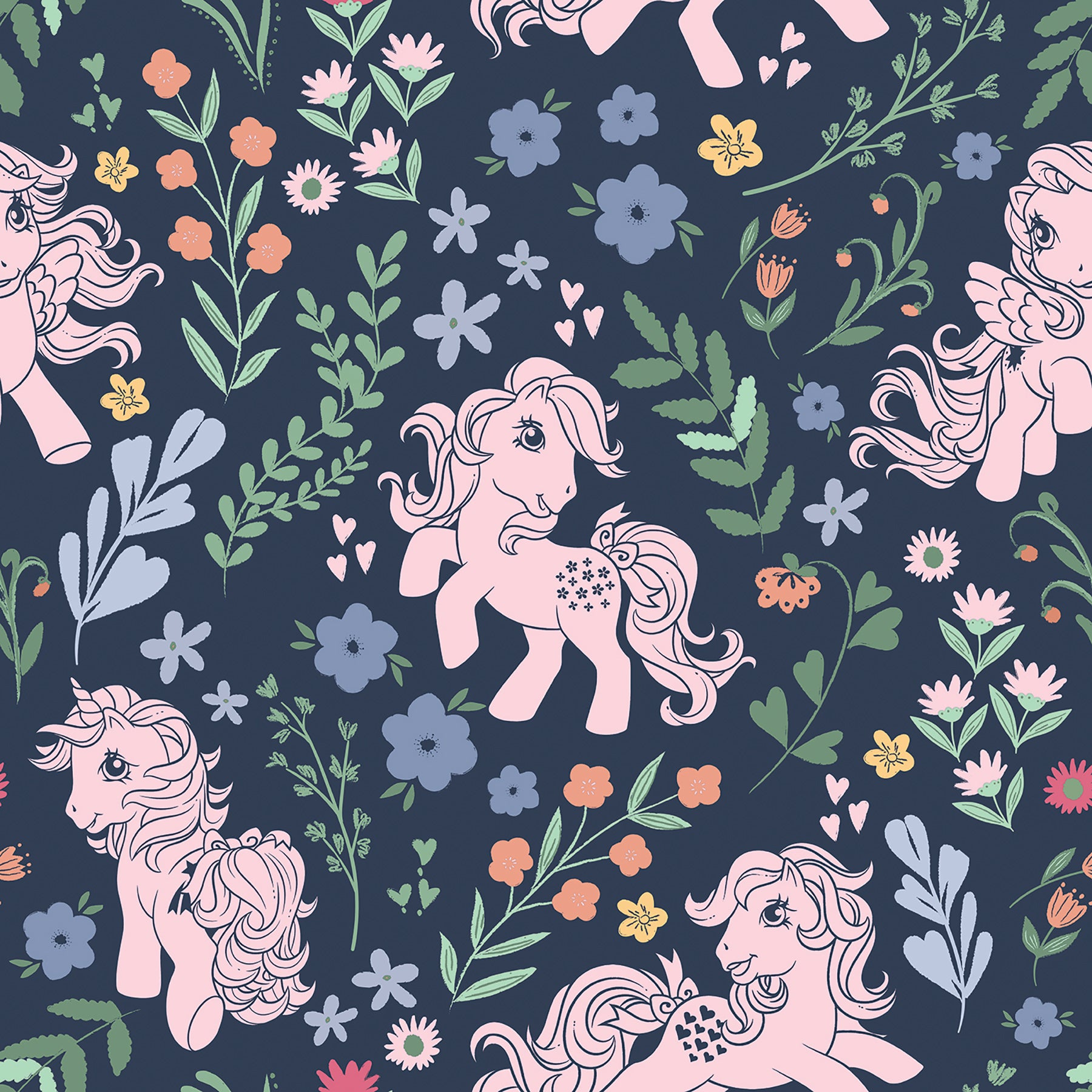 My Little Pony Retro Floral P&S Wallpaper by WallPops