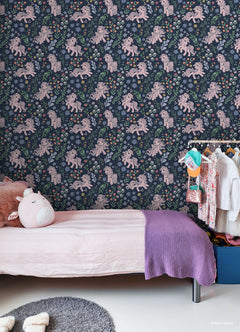 My Little Pony Retro Floral P&S Wallpaper in a room setting