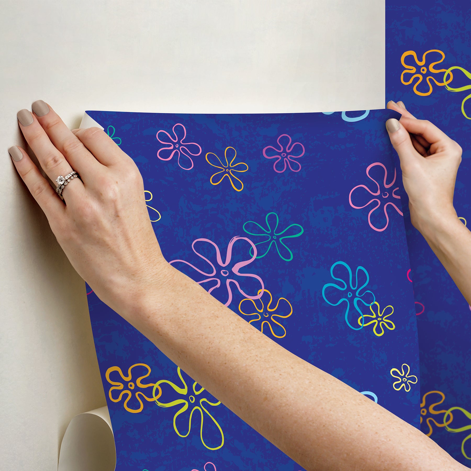 SpongeBob SquarePants Floral P&S Wallpaper - how to stick