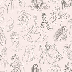 Disney Princess Sketches P&S Wallpaper by WallPops