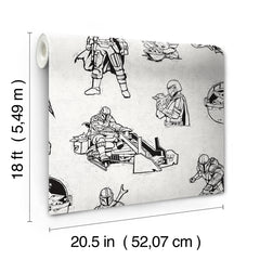 Star Wars The Mandalorian and Grogu Linocut PSWP - dimensions