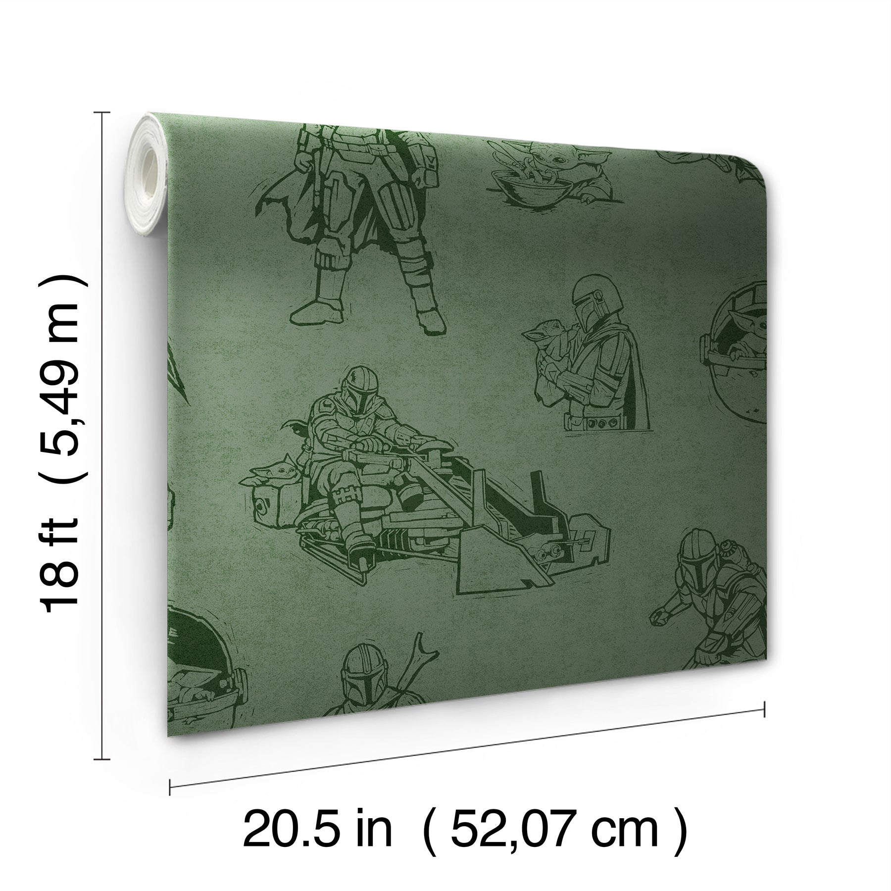 Star Wars The Mandalorian and Grogu Linocut PSWP - dimensions