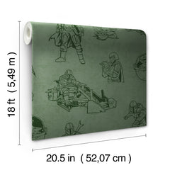 Star Wars The Mandalorian and Grogu Linocut PSWP - dimensions