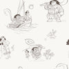 Bring the adventurous spirit of Moana to your space with the Disney Moana Line Art Peel and Stick Wallpaper from WallPops. Featuring playful, sketch-like illustrations of Moana, Maui, and other favorite characters—sailing a boat, holding a fishhook, exploring islands, and joined by a rooster and pig—this removable wallpaper is easy to apply on a light background for an uplifting touch to any room.