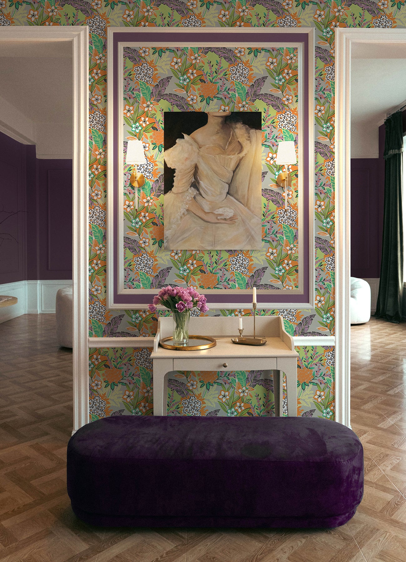 RuJardin P&S Wallpaper in a room setting