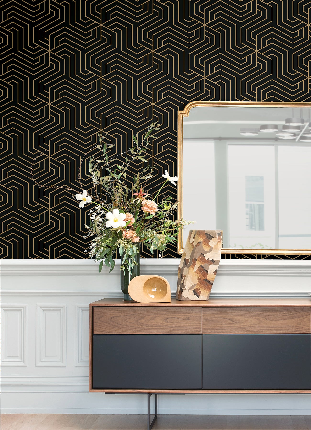 Ramsey P&S Wallpaper in a room setting