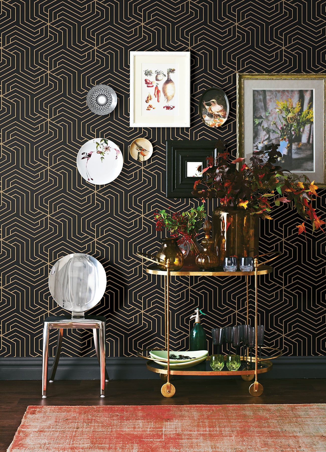 Ramsey P&S Wallpaper in a room setting