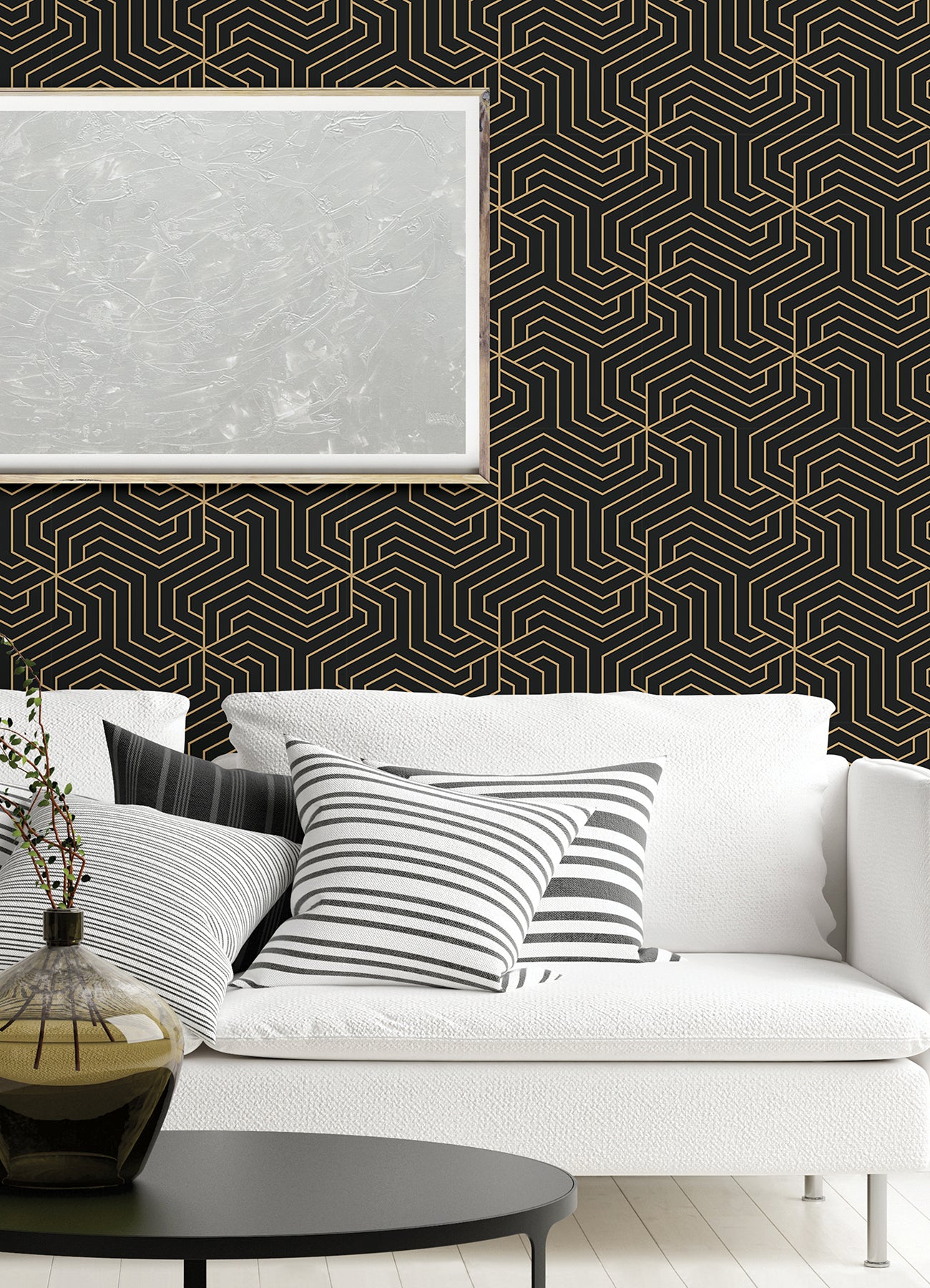 Ramsey P&S Wallpaper in a room setting