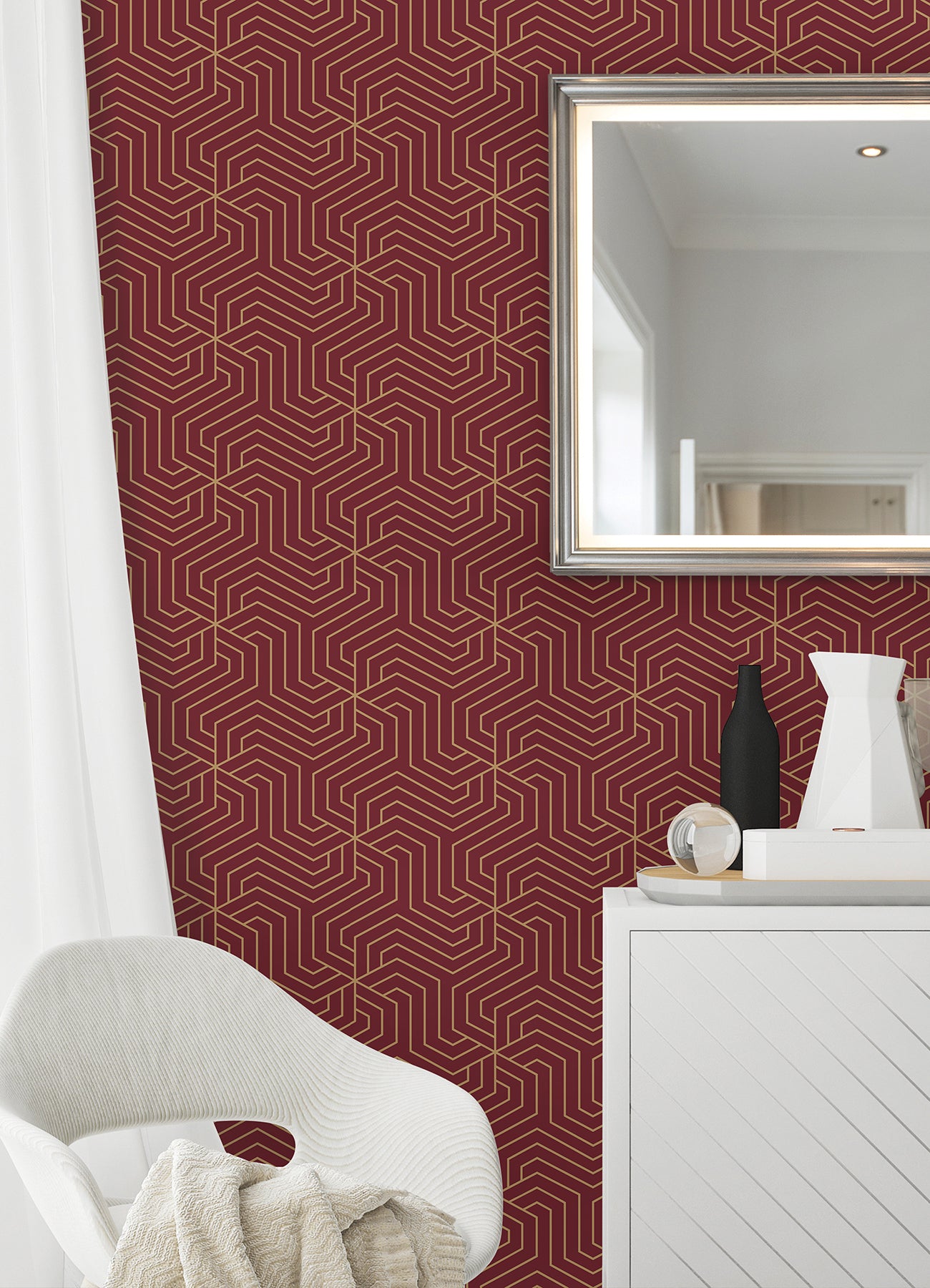 Ramsey P&S Wallpaper in a room setting