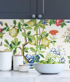 Shantung Garden P&S Wallpaper in a room setting